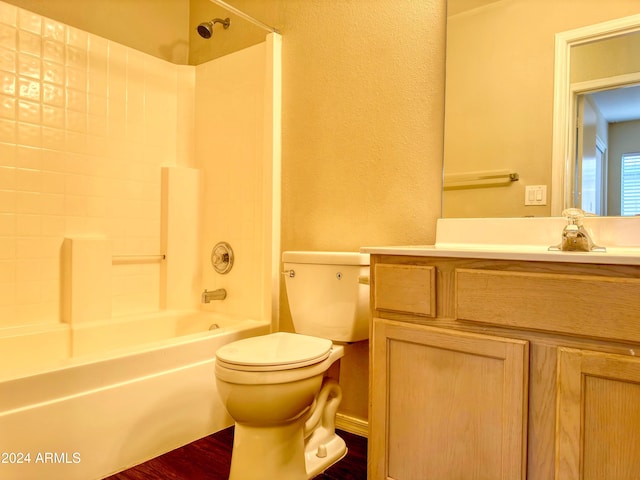 full bathroom with vanity, shower / bathing tub combination, and toilet