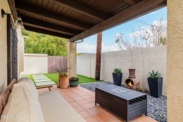 view of patio / terrace with an outdoor hangout area