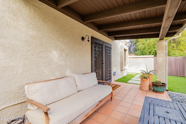 view of patio with an outdoor living space