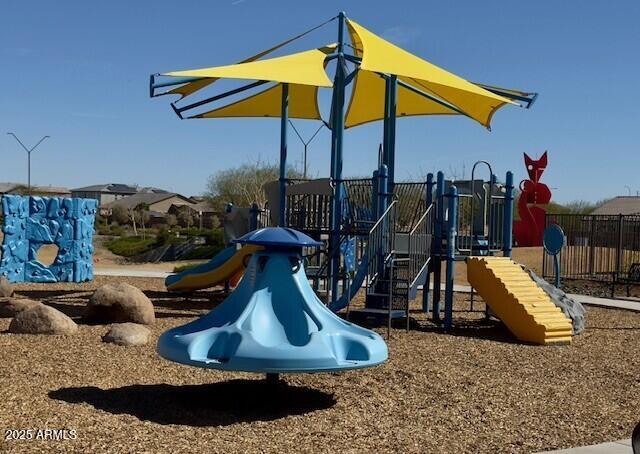 communal playground with fence