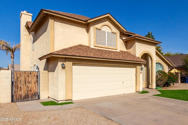 view of front of property featuring a garage