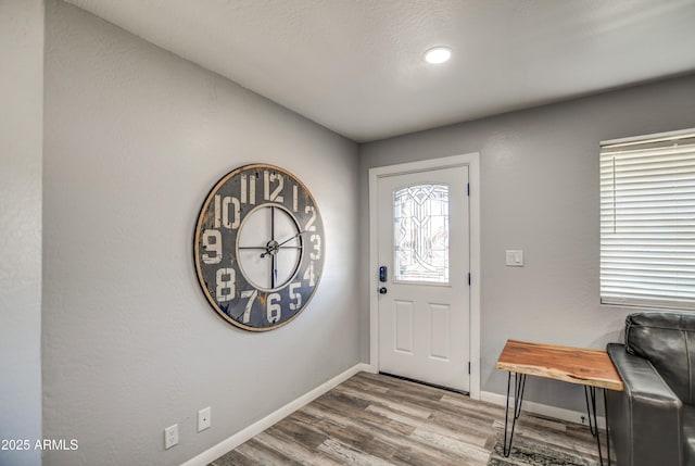 foyer with hardwood / wood-style floors