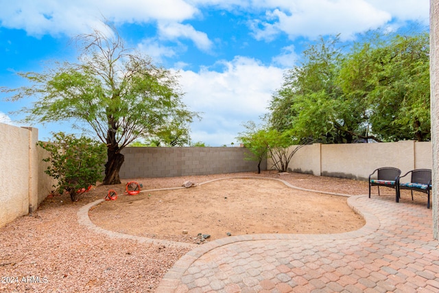 view of yard with a patio area