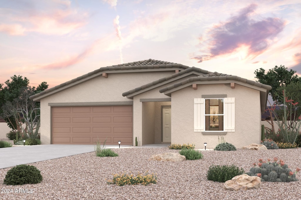 view of front of house with a garage