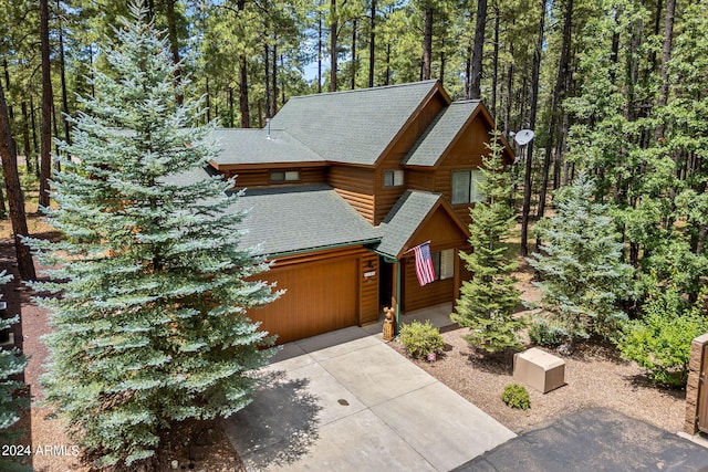 view of front of house with a garage