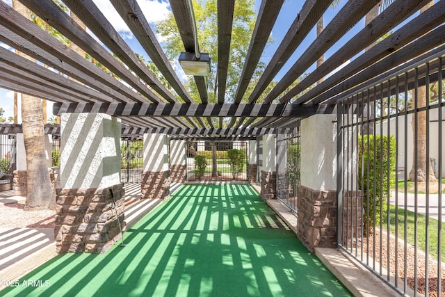 7350 N Via Paseo Del Sur Unit O202, Scottsdale, AZ 85258 - view of patio featuring fence and a pergola