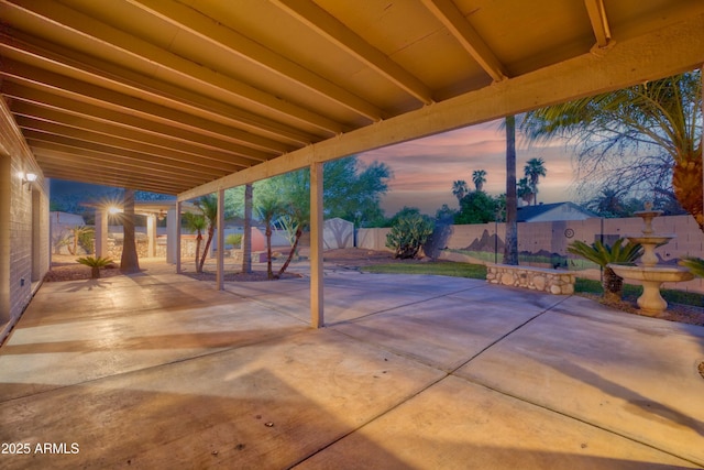 3204 N Jay St, Chandler, AZ 85225 - patio terrace at dusk with a patio area and a fenced backyard