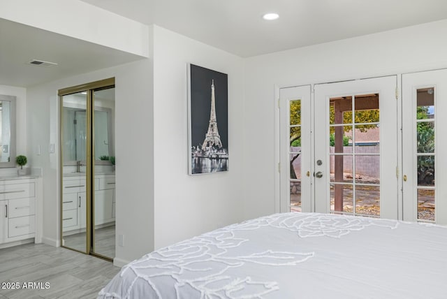 3204 N Jay St, Chandler, AZ 85225 - bedroom with french doors, access to exterior, and recessed lighting