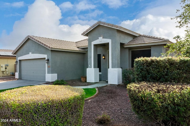 view of front of house with a garage