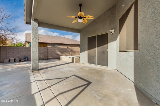 view of patio / terrace with ceiling fan