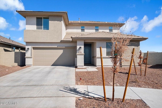 view of front facade with a garage