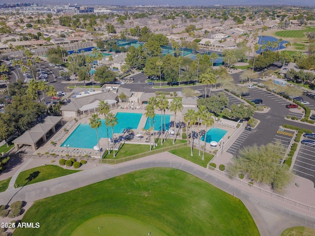 drone / aerial view featuring a residential view