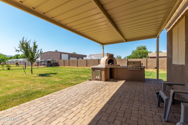 view of patio / terrace featuring area for grilling and grilling area