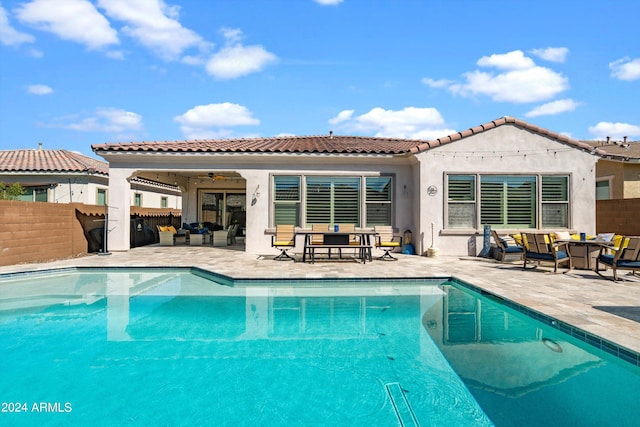 view of pool featuring a patio