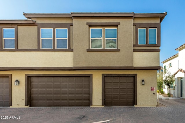 exterior space with a garage