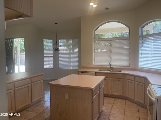 11109 W Amelia Ave, Avondale, AZ 85392 - kitchen with white appliances, light tile patterned floors, plenty of natural light, and recessed lighting