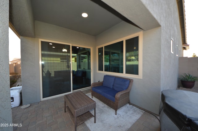 view of patio with an outdoor living space