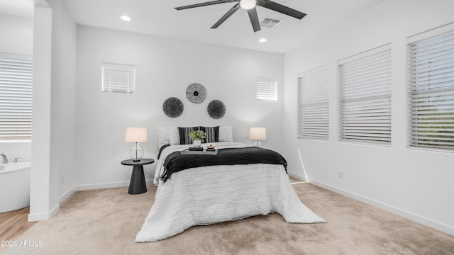 8140 E June St, Mesa, AZ 85207 - bedroom with carpet, ceiling fan, and recessed lighting
