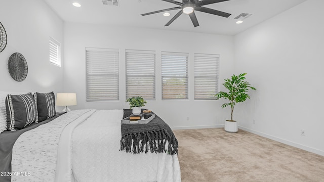 8140 E June St, Mesa, AZ 85207 - bedroom featuring carpet floors, recessed lighting, and a ceiling fan