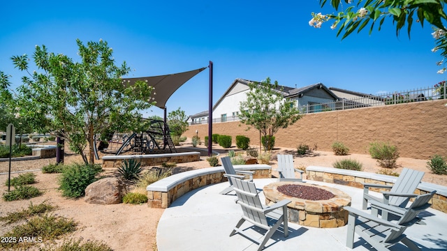 8140 E June St, Mesa, AZ 85207 - view of patio featuring a fire pit