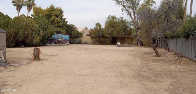 view of yard with fence