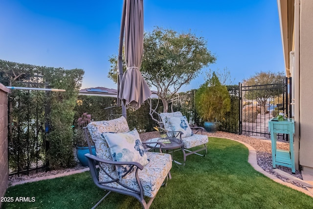 view of yard featuring fence