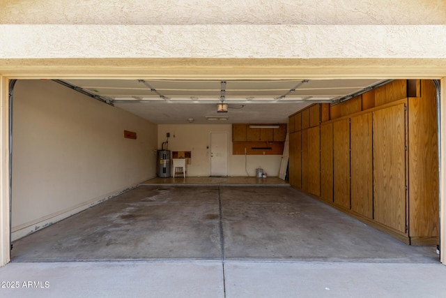 garage with electric water heater