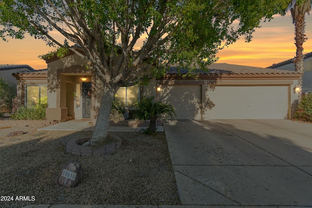 view of front facade featuring a garage