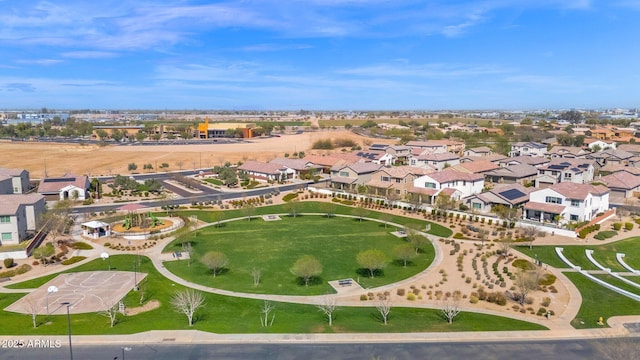 aerial view with a residential view