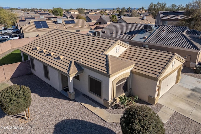 aerial view with a residential view