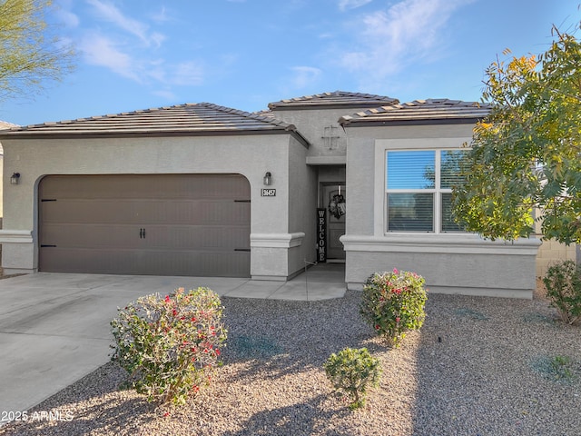 view of front of home with a garage