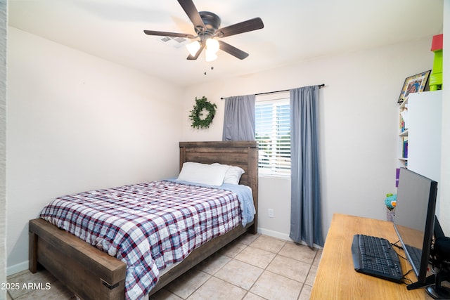 1531 S Padre Rd, Apache Junction, AZ 85119 - bedroom featuring light tile patterned floors, ceiling fan, and baseboards