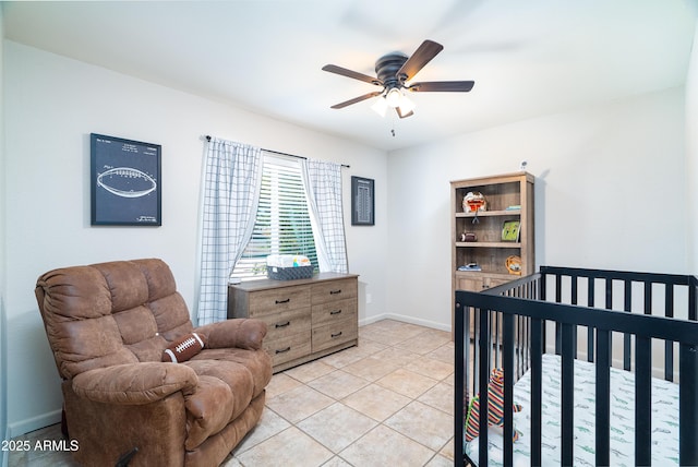 1531 S Padre Rd, Apache Junction, AZ 85119 - bedroom featuring light tile patterned floors, baseboards, and a ceiling fan