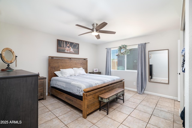 1531 S Padre Rd, Apache Junction, AZ 85119 - bedroom featuring light tile patterned floors, ceiling fan, and baseboards