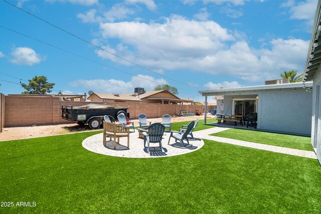 1531 S Padre Rd, Apache Junction, AZ 85119 - view of yard with a patio area and an outdoor fire pit