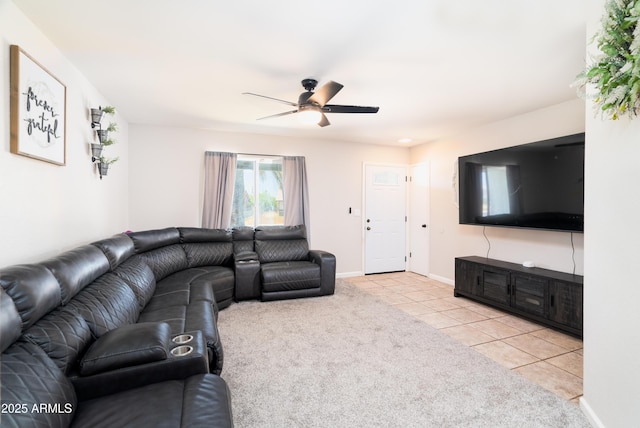1531 S Padre Rd, Apache Junction, AZ 85119 - tiled living room featuring ceiling fan and baseboards