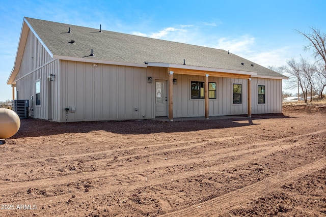 back of property with central AC unit