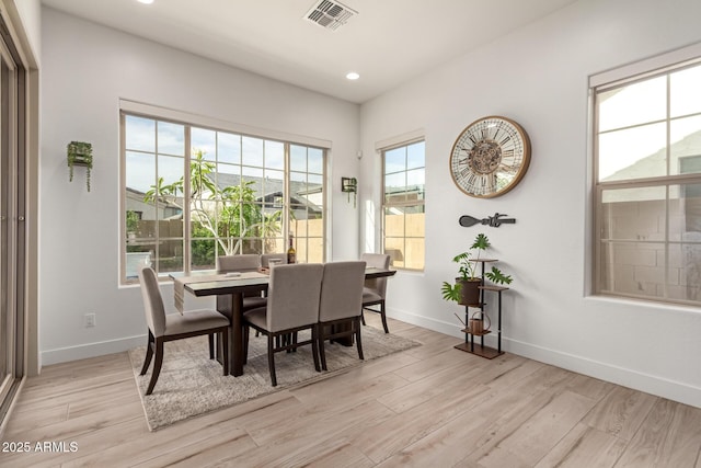 2316 E Canary Dr, Gilbert, AZ 85297 - dining room with baseboards, light wood-style flooring, and recessed lighting