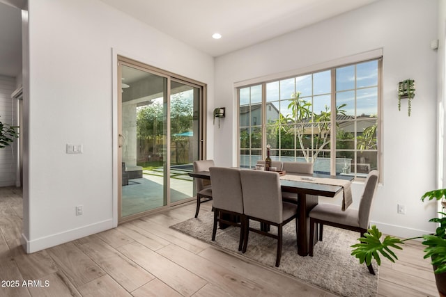 2316 E Canary Dr, Gilbert, AZ 85297 - dining space featuring wood finished floors, baseboards, and recessed lighting
