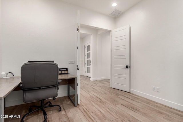 2316 E Canary Dr, Gilbert, AZ 85297 - office area with light wood-style flooring and baseboards