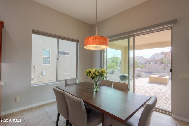 view of tiled dining room