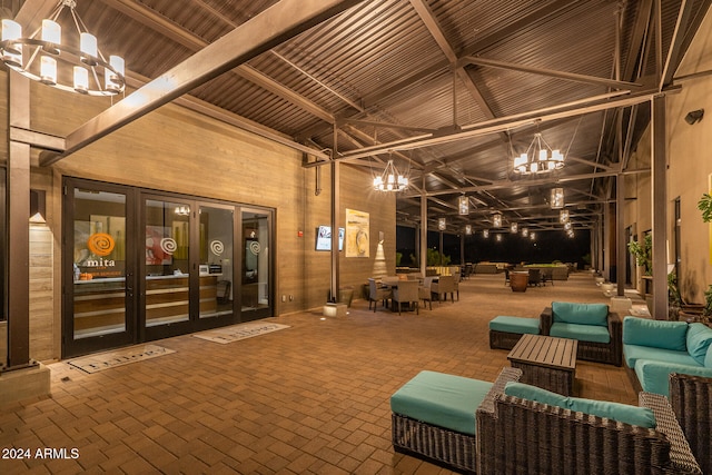 view of patio / terrace featuring outdoor lounge area and french doors