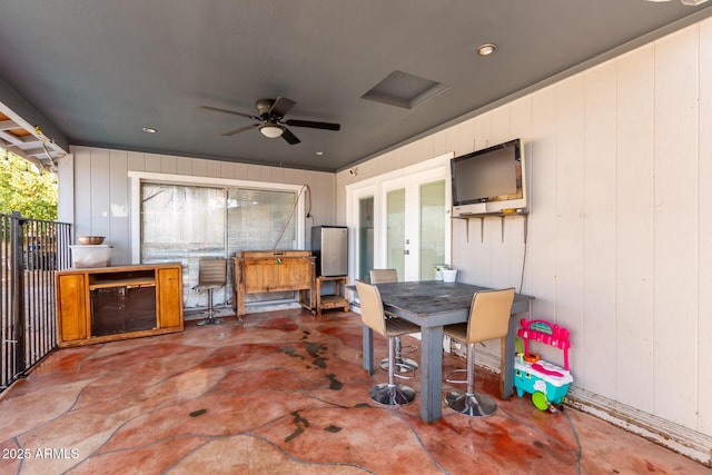 6408 W College Dr, Phoenix, AZ 85033 - view of patio / terrace featuring french doors and ceiling fan