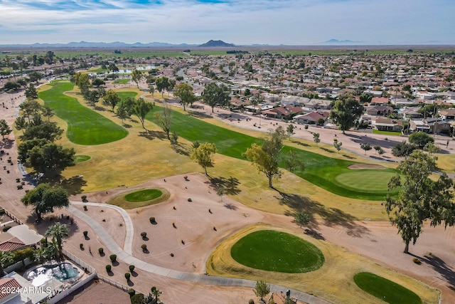 bird's eye view with a mountain view