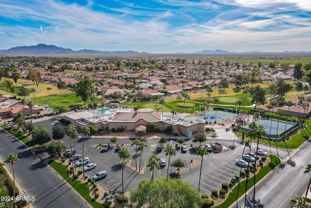 aerial view featuring a mountain view