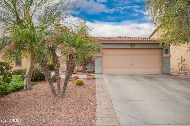 view of front of property featuring a garage