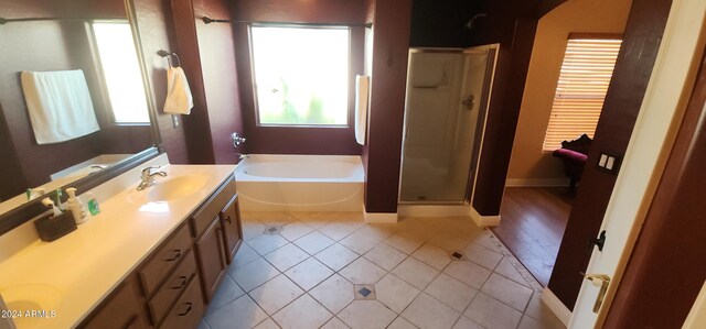 bathroom featuring vanity and tile patterned flooring