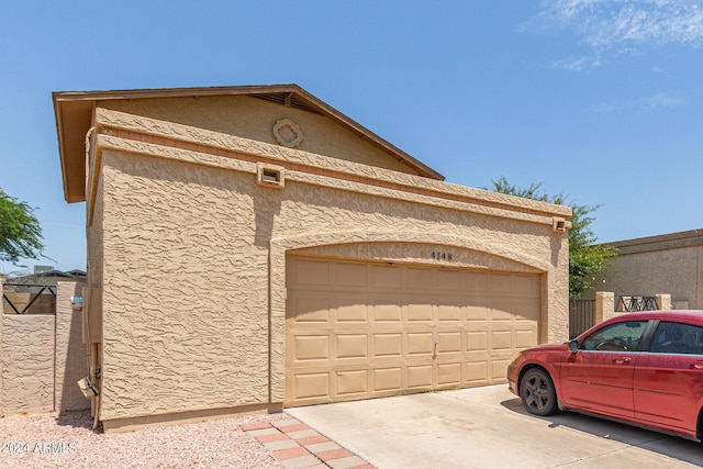 view of garage