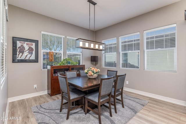 dining room featuring light wood-type flooring