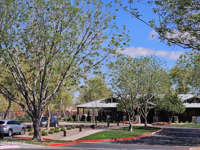 view of building exterior with driveway